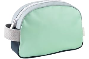 BÉABA, Trousse de toilette Bébé/Enfant, Waterproof, Grande Contenance 2,5L, Ouverture Large Zippée, Etiquette Nom, Effet Gomme, Faro, Matcha Latte