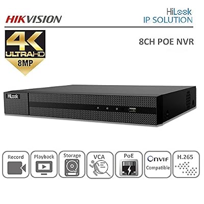 Hikvision Hilook Nvr-108mh-c/8P 4 K HD 8 canaux NVR PoE Sécurité CCTV Network Video Recorder ONVIF Hevc H.265 +