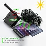 KEEDA LED Solar Lichterkette,12 Meter 100er 8Modi, Außenbeleuchtung, Dekorative Lichter/ Beleuchtung, Solarlichterketten/ Solar Beleuchtung, Lichterkette Außen, Weihnachtsbeleuchtung, Weihnachten Dekoration, Wassertropfen (Weiß) - 5