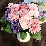 Altura total: 30 cm Remos De Novia Novia de la boda de flores artificiales del ramo de la margarita Rose Decoración