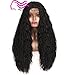 Produktbild Korea Tech Lace Front Wig 250%Density Synthetic Wig Loose Curly Wave Heat Resistant Fiber Wig Nature Color With Baby Hair For Black Women(26" Black)