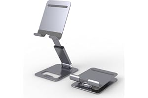 Minthouz Support Téléphone Extensible,Support Smartphone Réglable en Hauteur et en Angle,Support Telephone Bureau Compatible avec iPhone 14 13 Pro Max 12 11 et Plus de Smartphones de 4,7''-7,9''-Gris