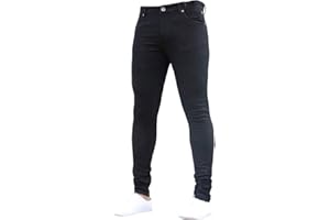 GENERIC Pantaloni da uomo elasticizzati jeans da uomo colore denim, cotone classico Wash Hap + pantaloni da lavoro stretch Jean