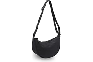 CHAMAIR Nylon Halbmond Crossbody Bag Damen Sling Bag Nylon Hobo bag Schulter Taille Beutel Brustbeutel Leichte Umhängetasche mit verstellbarem Riemen