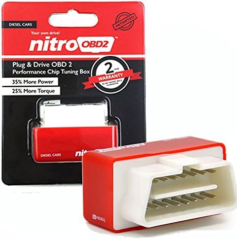 Nitro OBD2 OBDII Economy Chip Tuning Box NitroOBD2 Plug &amp; Drive for Diesel Cars (Red)