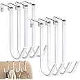 MIVITOOM 8 Pack Over The Door Hook Hanger, Metal Door Hooks with Soft Rubber Prevent Scratches,Wreath Hanger for Hanging Front Door, Bathroom, Bedroom（Fits Widths Up to 3.7cm）