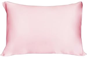 LULUSILK Kissenbezug, 100 % reine Seide, 16 Momme, mit verdecktem Reißverschluss, schont Haut und Haare, 1 Stück 40 x 60 cm Rosa