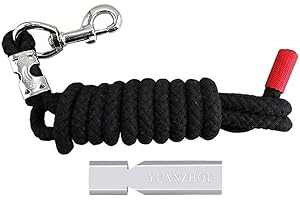 YUANZHOU 3m/3.5m Cotton Horse Lead Rope With Trigger Clip Snap Hook,Black-3meters