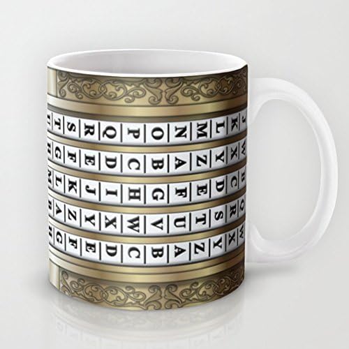 QoiueoF Cryptex mug White Mugs - 11 ounces