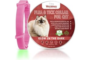 WOYAMAY Collier Anti Puces pour Chat Lumineux Imperméable - Antipuce Chat Efficace pour Protéger des Puces Et Tiques, Rouge