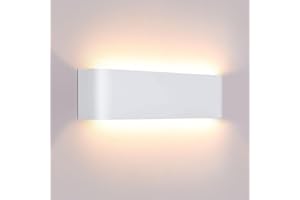 Lightess 12W Apliques de Pared LED Interior Lámpara de Pared Moderna Blanco Luz de Aluminio Perfecto para Salón Dormitorio Sala Pasillo Escalera 30cm Blanco Cálido