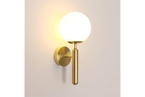 Comely Aplique de Pared Vintage, E27 Lámpara de Pared con Pantalla de Cristal, Oro Industrial Iluminación Interior Moderna para Salón, Dormitorio, Escalera, Pasillo