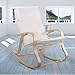 Songmics Birch Wood Relaxing Rocking Chair with 100% cotton Seat Max Load: 120 kg Beige LYY30M
