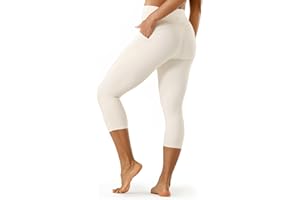 LAPASA Leggings 3/4 Femme Yoga Taille Haute Pantacourt de Sport Capri Amincissant Gainant Respirant Collants Gym Fitness L02A1/B1