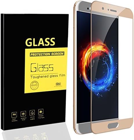 Huawei Honor V9 / Honor 8 Pro Screen Protector , MENGGOOD Full Coverage Tempered Glass Protective Films [ Edge to Edge ] Invisible Crystal Clear Entire Screen Protection Display for Huawei Honor V9 / Huawei Honor 8 Pro [ Golden ]