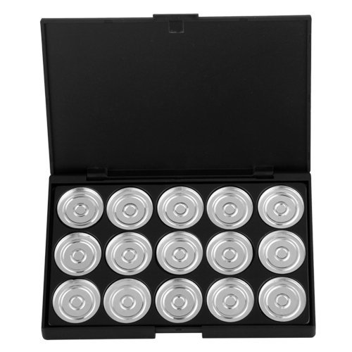 SODIAL (R) Schminken Aluminium Pfannen mit 15 Stueck Leeren Lidschatten-Paletten - 3
