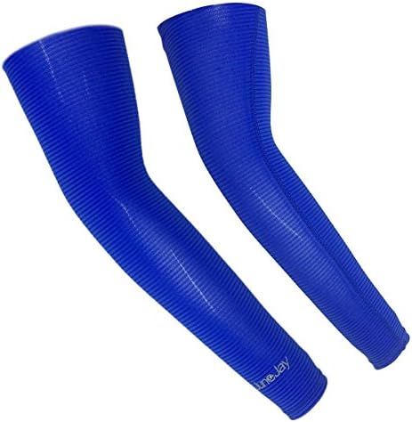 JuneJay Cooling Arm Sleeves Unisex Sun Block UV Protection Cooler Protective Hands Arm Cover Long Sleeve Glove for Outdoor Activities Skin Protection,2017 New Products! (Blue)