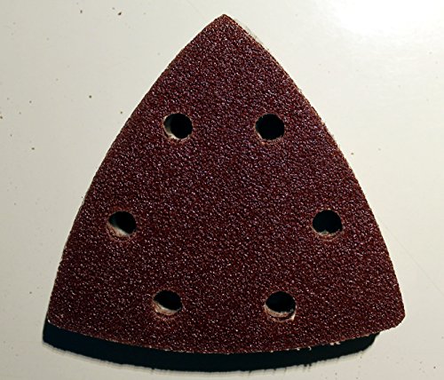 60 Blatt Klett Schleifdreiecke Delta Schleifpapier + 1 Blatt Gratis 93x93x93mm 6-Loch Körnung gemischt je 10 Blatt K40/K60/K80/K120/K180/K240 - 7