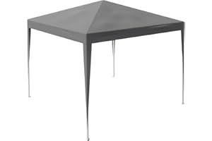 Alivio 3 x 3m Patio Pop Up Gazebo, Outdoor Party Wedding Tent Canopy, Weather-Resistant PE Shelter Tent for Garden Camping Picnic Events (Grey)