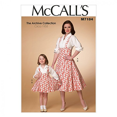 McCalls Mesdames & filles Patron de Couture 7184 style vintage pour femme robe et tablier + sans Minerva Crafts Craft Guide