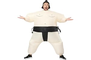 Rafalacy Inflatable Sumo Wrestler Suit Costume for Adult Blow up Halloween Party Fat Suit Fancy Families Member Game
