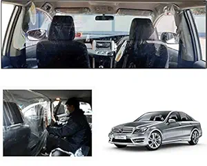 WolkomHome Isolation Partition Curtain & Protective Transparent PVC Car Safe Protector Full Rear Side Divider Film for Mercedes Benz C-Class