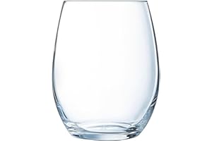 Arcoroc Vina, Juego de 6 Vasos de Vidrio, 440ml, Apilables, Resistentes, Aptos para Lavavajillas y Microondas