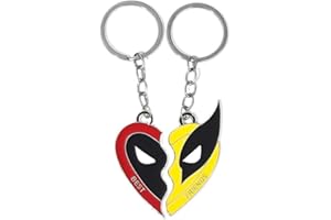 HSAJS 2 Pezzi di Braccialetti per Coppia Marvel Deadpool Wolverine Best Friends Heart Bracciali Regalo di Compleanno Anniversario