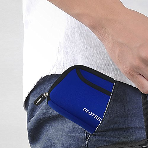 GLOTRENDS Universal Festplattentasche für 2,5 Zoll Festplatten und SSD/HDD, Hard Case erschütterungsfeste Schutzbox (Blau) - 2