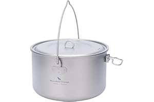 Boundless Voyage Vaso da Esterno in Titanio da 750ml 800ml 1100ml 1300ml con Manico Piegato sul Coperchio Escursione da Campeggio in Campeggio da Picnic Picnic Ultraleggero