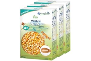 FLEUR ALPINE Bio Babybrei Mais 3er Pack - Leckerer Frühstücksbrei | Nahrhaft und glutenfrei | einfache Zubereitung | Babynahrung 4+ Monate ohne Zuckerzusatz | 3x7 Portionen