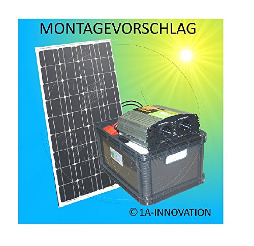Komplette 220v Solaranlage Tuv Mit 2x 100ah Akkus 200w Solarmodul 1000w Spannungswandler Gartenhaus Neu Solar Garten
