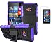 Produktbild Microsoft Lumia 535(2014)/Nokia 535 Hülle mit Panzerglas,TPU+PC Ultra Slim Silikon Tough Rugged Dual-Layer Hardcase with Built-in Kickstand Thin Stand Case,Wasserdicht Shockproof Anti Slip Stoßfest Protection Tasche Schutzhüllen für Microsoft Lumia 535(2014)/Nokia 535 5.0Zoll-[lila]+Panzerglas/Schutzfolie/Displayschutzfolie