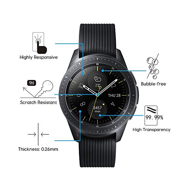 ivoler 4 Unidades Protector de Pantalla para Samsung Galaxy Watch 3 41mm / Samsung Galaxy Watch 42mm, Cristal Vidrio… - Image 3