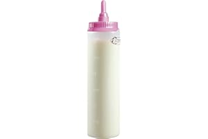 Bestron Doseur de pâte avec échelle graduée, Doseur de pâte pour 700 ml, pour crêpes, poffertjes, pancakes, gaufres, muffins ou pâte à beignets, Couleur: blanc