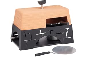 ‎ARTESA ARTESA Pizzaofen für Esstisch, Geschenkbox, Terracottahaube, 2 Pizzableche, 3 Backbleche, 1 Korkmatte, 1 Herdplatte, 28cm x 15cm x 22cm