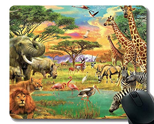 Preisvergleich Produktbild Spiel-Mäusematte, Antilopenkunstgiraffenvogel Mauspad Genähte Grenze