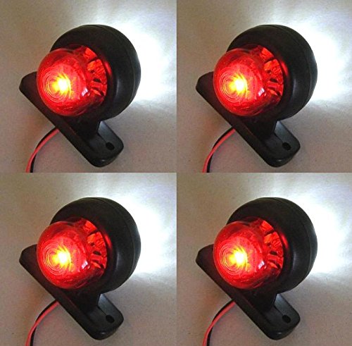 VNVIS 4 luci di posizione laterali LED 24V luci rosse e bianche camion telaio bus trattore roulotte