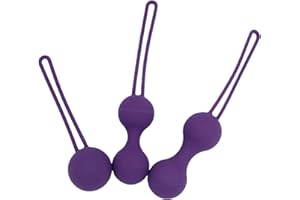 AMAZBEE Beckenbodentrainer für frau Silikon Kegel liebeskugeln 3er Set Beckenbodentraining Stärkung der Vaginalmuskulatur，For prenatal and postnatal sexspielzeug (Purple)