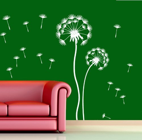 Pusteblume Set - Große Blume 160 x 50cm, kleine Blume 110 x 40cm - Farbe: Weiss