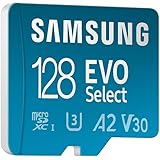 Samsung Memorie Mb-Me128Ka Evo Select Scheda Microsd Da 128 Gb, Uhs-I U3, Fino A 130 Mb/S, Adattatore Sd Incluso, Blu, ‎1.5 x