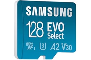 Samsung Memorie Mb-Me128Ka Evo Select Scheda Microsd Da 128 Gb, Uhs-I U3, Fino A 130 Mb/S, Adattatore Sd Incluso, Blu, ‎1.5 x 1.1 x 0.1 cm 0.26 grammi