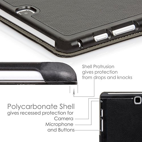 Forefront Cases® Neue Leder Hülle / Tasche / Case / Cover für Samsung Galaxy Tab A 9.7 SM-T550 (Mai 2015) – Rundum-Geräteschutz und intelligente Auto-Sleep-Wake-Funktion mit 3-JAHRES-GARANTIE VON FOREFRONT CASES – inkl. Eingabestift - 7
