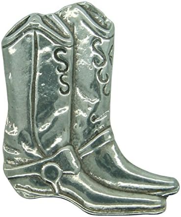 Fine Pewter Pair of Cowboy Boots Brooch