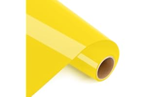 Prime Vinyl Heat Transfer Vinyl 12" x 4ft Iron On Vinyl for T-Shirts, Yellow HTV for Silhouette Cameo, Cricut Maker, Heat Press Vinyl for Clothes, Hats, Pants, Other Fabrics