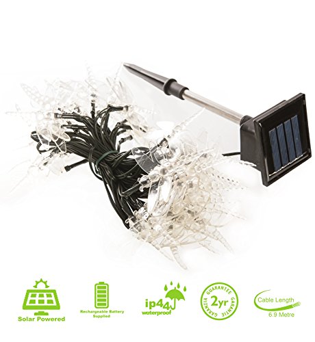 Solar Lichterketten aus 50 Mehrfarbigen Solarbetriebenen LED Libellen-Lichtern, lichterkette, solar lichterkette, mehrfarben solar lichterkette, solar lichterkette außen, Solarleuchten, Solarleuchte von SPV Lights: Der Solarlicht- & Beleuchtungsspezialist (2 Jahre kostenlose Gewährleistung inklusive) - 3