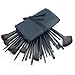 Professional 32 pcs Makeup Brushes Kit - Make Up Brush Set - 32pcs Cosmetics Tools - Brand Make-up Toiletry Kit - Foundation Eyebrow Eyeshadow Concealer Powder Blusher Blending Lip Makeup Brush With Black Pouch Bag (Black)