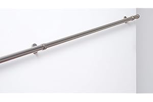 InCasa Main Courante: diamétre 28 mm, L. 140 cm. en Acier satiné, débit de 130 kg – Complet