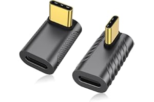 AUVIPAL BCLINK Adaptador USB C de ángulo Recto (Paquete de 2), Conector Extensor USB C Macho a Hembra de 90 Grados para Cubierta de Vapor, Interruptor, MacBook, Tableta, teléfono y más Dispositivos Tipo C