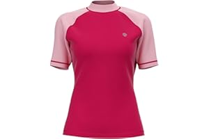 GENERIC HDTIYUYP UV Shirt Damen Mädchen - Wasser Schwimmen Tshirt Rashguard Frauen Badeshirt Surf Shirt Schnelltrocknende Strand Shirt Wet Top